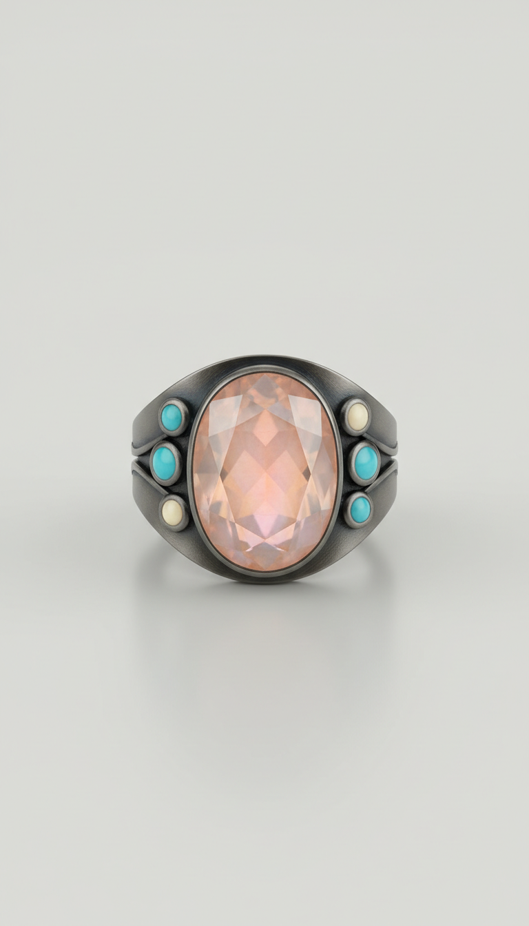 Sunlit Peach statement ring
