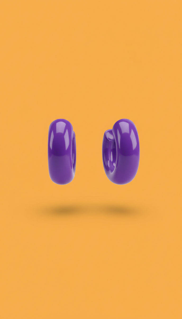 Violet Chunky Hoop Earrings