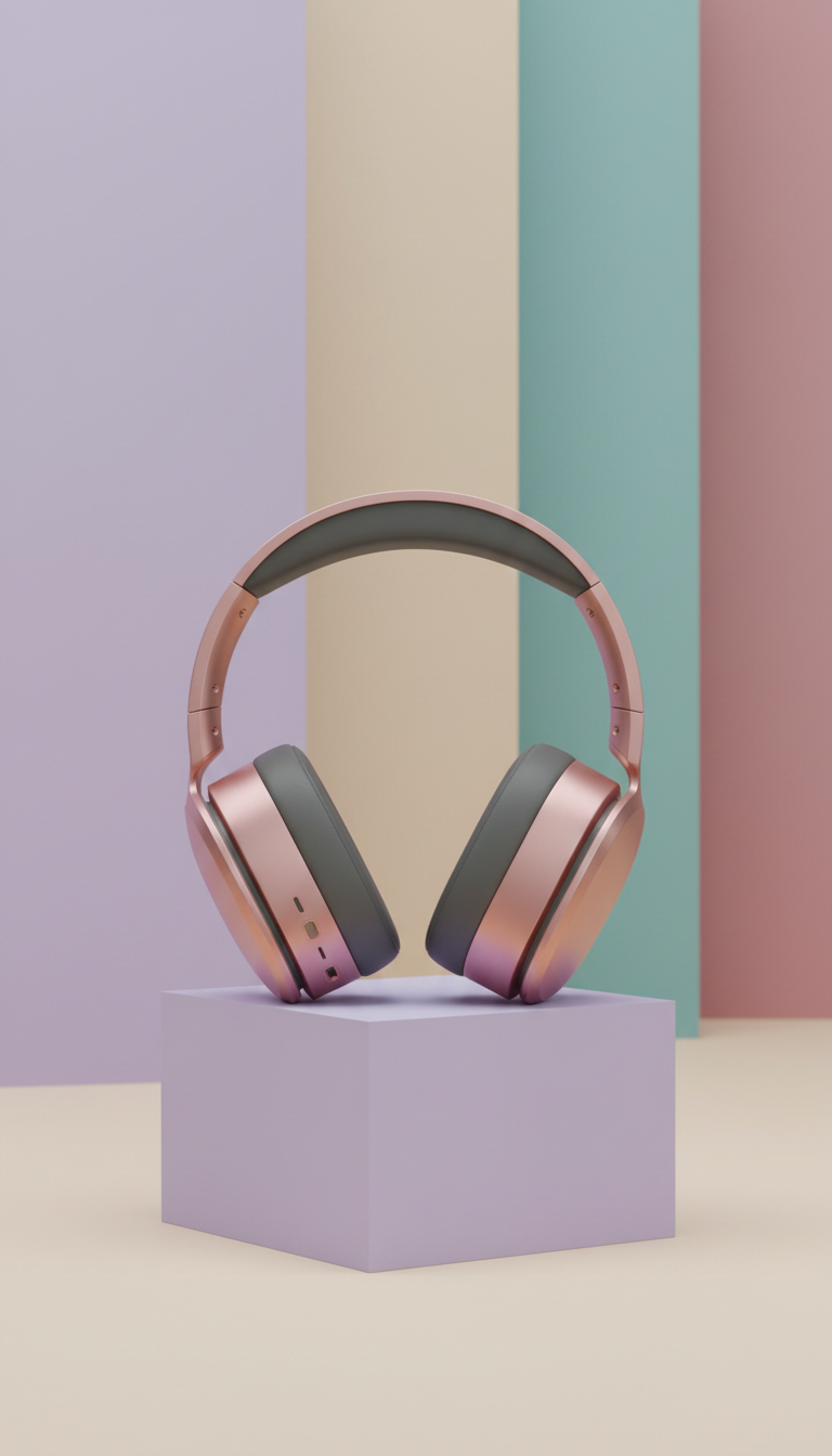 Rose Gold Wireless Gaming Headset with Plush Earcups
